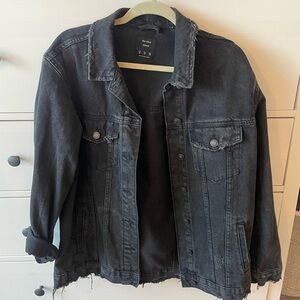 Bershka black denim oversized jacket